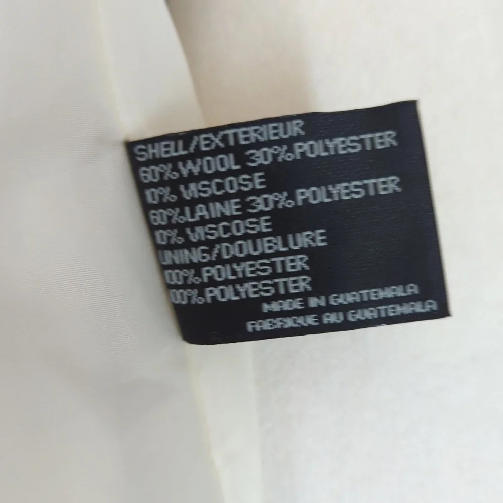 Via Spiga Wool Belted Peacoat Ivory Black 2P preppy classic winter city style - Picture 7 of 9